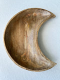 Crescent Moon Wooden Bowl - 30cm - Crystal Karma by Trina