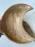 Crescent Moon Wooden Bowl - 30cm - Crystal Karma by Trina