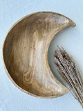 Crescent Moon Wooden Bowl - 30cm - Crystal Karma by Trina