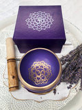 Purple Crown Chakra Brass Singing Bowl - Crystal Karma by Trina