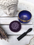 Crown Chakra Brass Singing Bowl - Purple 7.5cm Gift Set | Crystal Karma by Trina