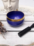 Crown Chakra Brass Singing Bowl - Purple 7.5cm Gift Set | Crystal Karma by Trina