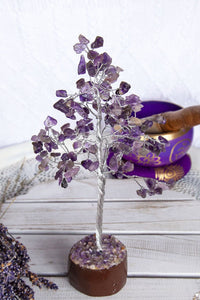 Gemstone Tree Amethyst Silver Small | Crystal Karma by Trina