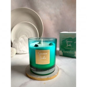 Healing Stones Scented Candle with Green Jade | Crystal Karma by Trina