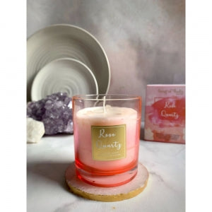 Healing Stones Scented Candle with Rose Quartz | Crystal Karma by Trina