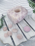 Rose Quartz Candle Base - Crystal Karma By Trina