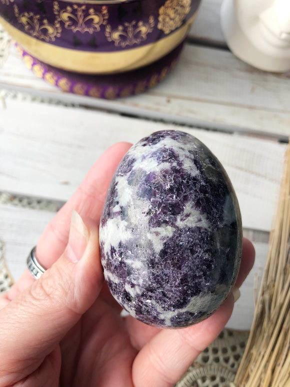 Lepidolite Egg - Brazil - Crystal Karma By Trina