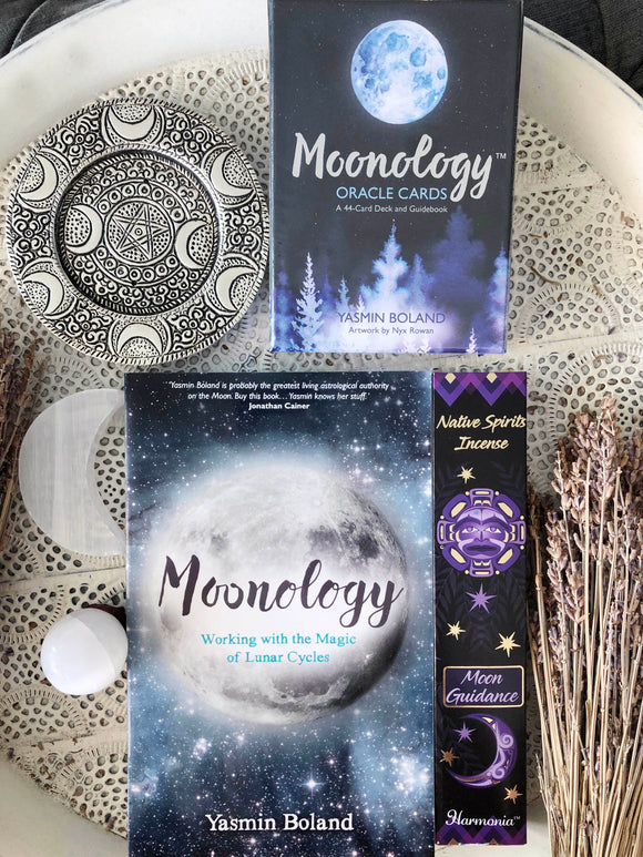 Moon Lovers Bundle #8 Moonology Book Oracle Cards Selenite Moons - Crystal Karma By Trina