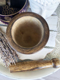 Mortar and Pestle - Wooden Engraved Triquetra Large | Crystal Karma by Trina