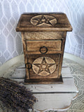 Pentacle 3 Drawer Wooden Chest  | Crystal Karma by Trina