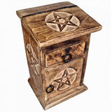 Pentacle 3 Drawer Wooden Chest  | Crystal Karma by Trina
