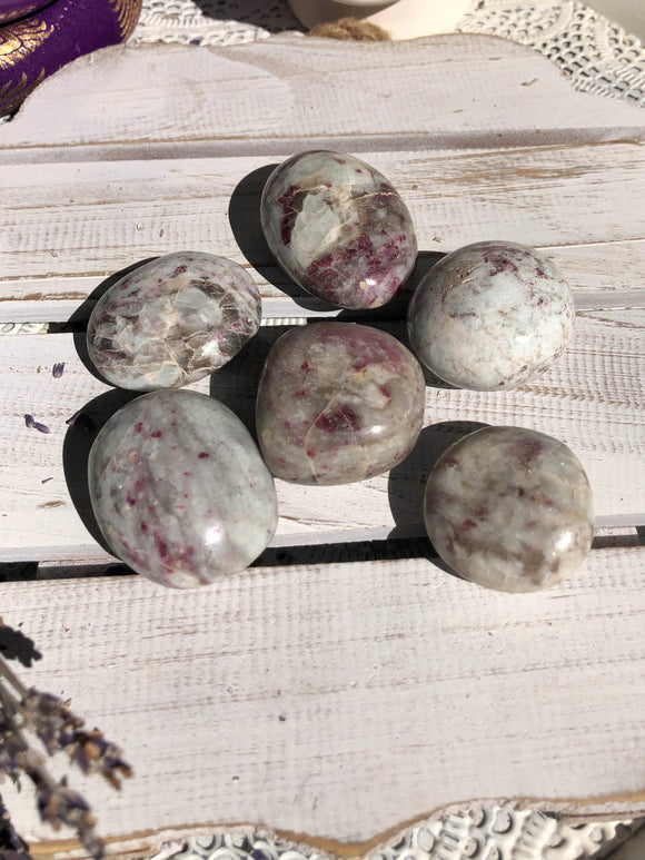 Pink Tourmaline Palm Stones | Crystal Karma by Trina