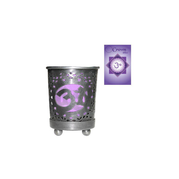 Purple Crown Chakra Votive Tealight Candle Holder | Crystal Karma by Trina