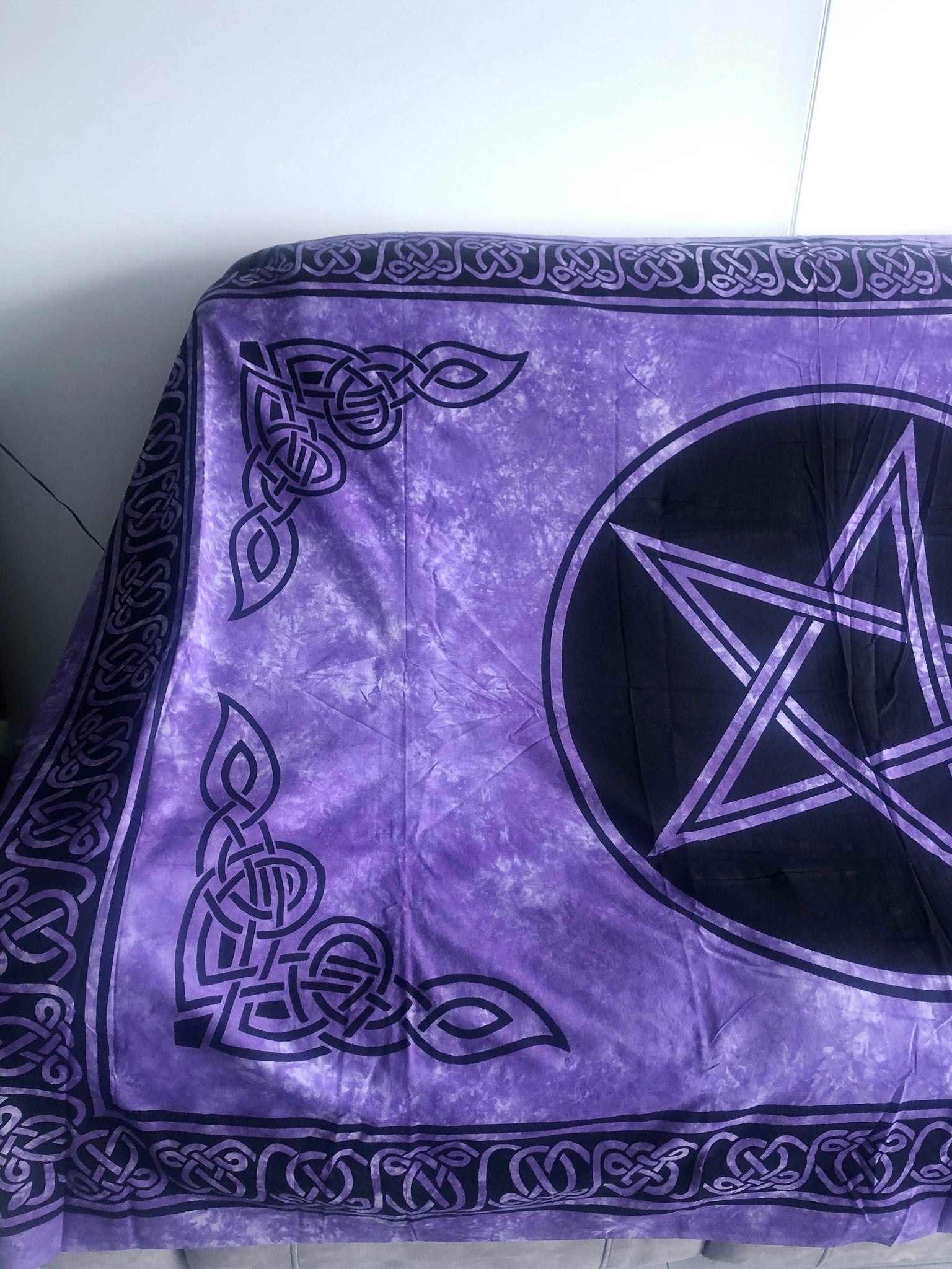 Altar Cloth Large Tapestry Purple Pentacle Crystal Karma By Trina