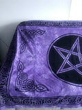 Altar Cloth Large Tapestry - Purple Pentacle - Crystal Karma By Trina