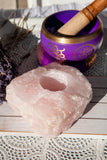 Rose Quartz Candle Base - Crystal Karma By Trina
