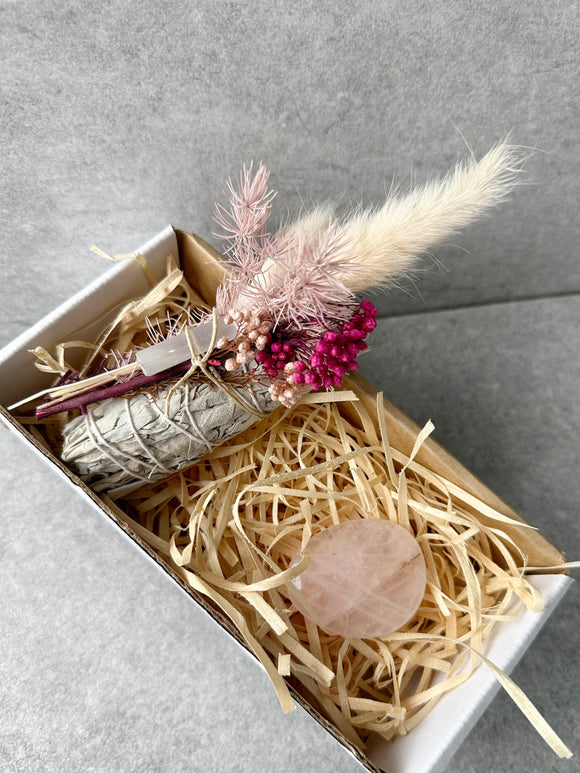 Rose Quartz Floral Smudge Box #2 | Crystal Karma by Trina
