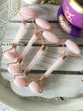 Crystal Facial Rollers - Rose Quartz with Rose Gold Plated Trim