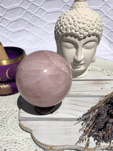 Rose Quartz Sphere #5 | Crystal Karma by Trina