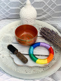 Sacral Chakra Brass Singing Bowl - Orange 12.5cm Gift Set | Crystal Karma by Trina