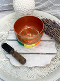 Sacral Chakra Brass Singing Bowl - Orange 12.5cm Gift Set | Crystal Karma by Trina