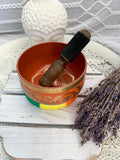 Sacral Chakra Brass Singing Bowl - Orange 12.5cm Gift Set | Crystal Karma by Trina