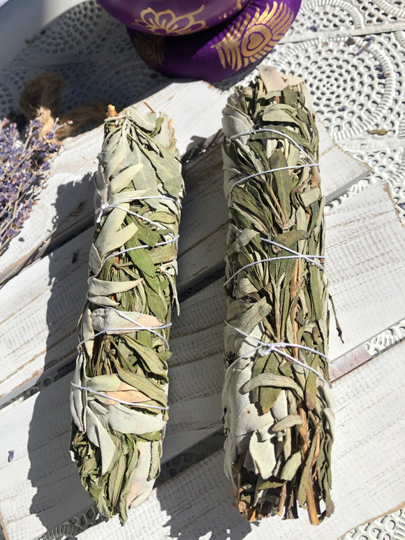White Sage & Lavender Smudge Sticks - Large | Crystal Karma by Trina
