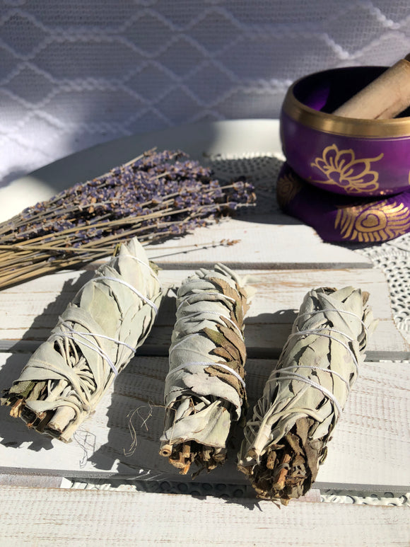 White Sage & Lavender Smudge Sticks - Small | Crystal Karma by Trina