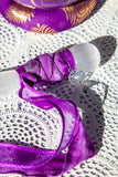 Selenite Athame - Adorned with Purple Ribbon & Amethyst & Pentacle Charm | Crystal Karma by Trina