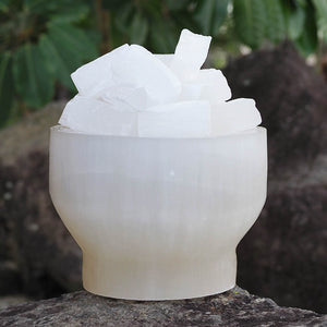 Selenite Fire Bowl Lamp – Large | Crystal Karma by Trina