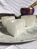 Selenite Candle Holder - Heart Shaped - Crystal Karma By Trina