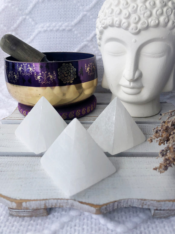 Selenite Pyramids | Crystal Karma by Trina