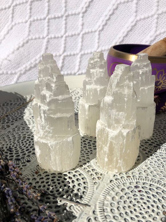 Selenite Towers 10cm A - Crystal Karma By Trina