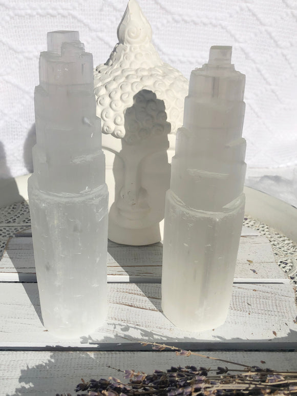 Selenite Towers 20cm | Crystal Karma by Trina