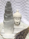 Selenite Tower Lamp 25cm | Crystal Karma by Trina