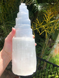 Selenite Tower Lamp 25cm | Crystal Karma by Trina