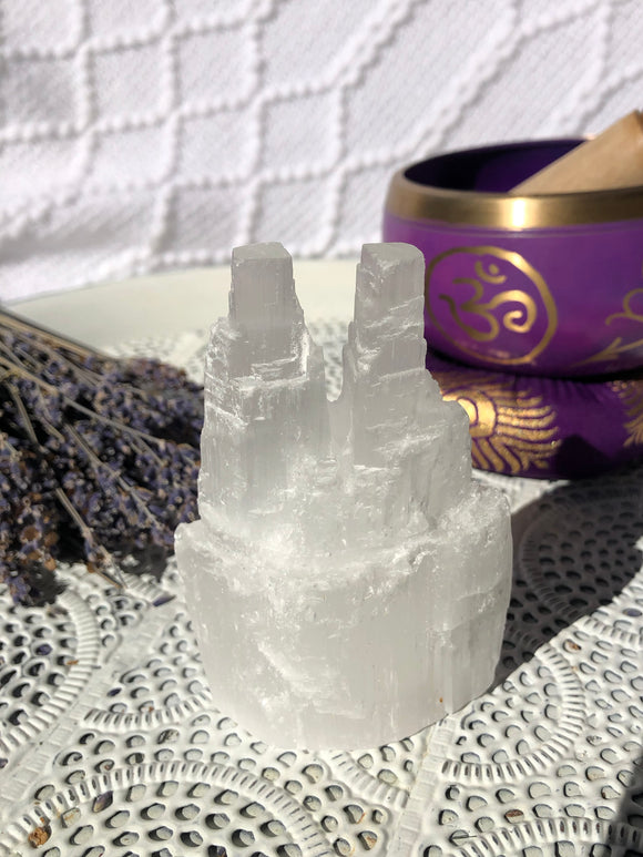 Selenite Twin Towers - Crystal Karma By Trina