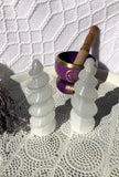 Selenite Unicorn Standing Spiral | Crystal Karma by Trina