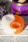 Selenite Yin Yang Candle Holder - Crystal Karma By Trina