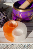 Selenite Yin Yang Candle Holder - Crystal Karma By Trina