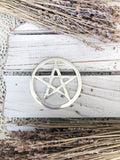 Altar Plate Pentagram Cut Silver | Crystal Karma By Trina