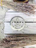 Altar Plate Pentagram Cut Silver | Crystal Karma By Trina