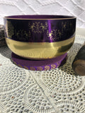 Crown Chakra Brass Singing Bowl - Purple 12.5cm Gift Set | Crystal Karma by Trina