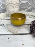 Solar Plexus Chakra Brass Singing Bowl - Yellow 7.5cm Gift Set | Crystal Karma by Trina