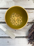 Solar Plexus Chakra Brass Singing Bowl - Yellow 7.5cm Gift Set | Crystal Karma by Trina