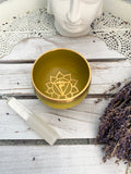 Solar Plexus Chakra Brass Singing Bowl - Yellow 7.5cm Gift Set | Crystal Karma by Trina