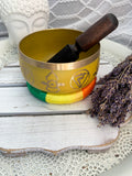 Solar Plexus Chakra Brass Singing Bowl - Yellow 12.5cm Gift Set | Crystal Karma by Trina