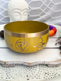Solar Plexus Chakra Brass Singing Bowl - Yellow 12.5cm Gift Set | Crystal Karma by Trina
