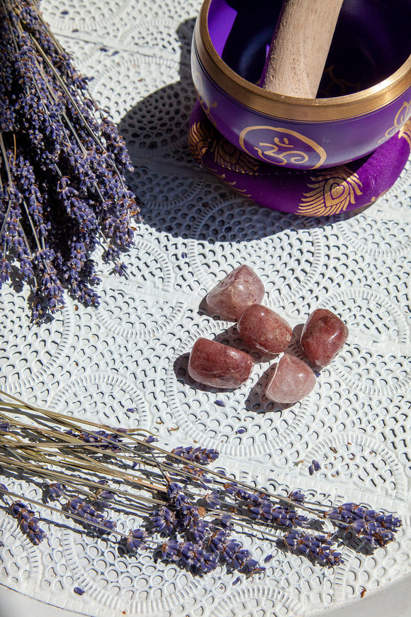 Strawberry Quartz Tumble Stones | Crystal Karma by Trina