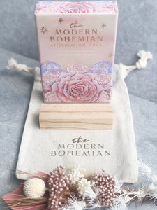 The Modern Bohemian Affirmation Deck & Card Holder Set